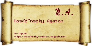 Mosánszky Agaton névjegykártya